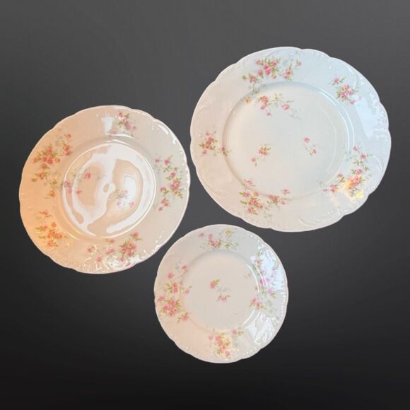 6 Pc Antique Theodore Haviland Limoges Porcelain Dishes - Picture 2 of 6